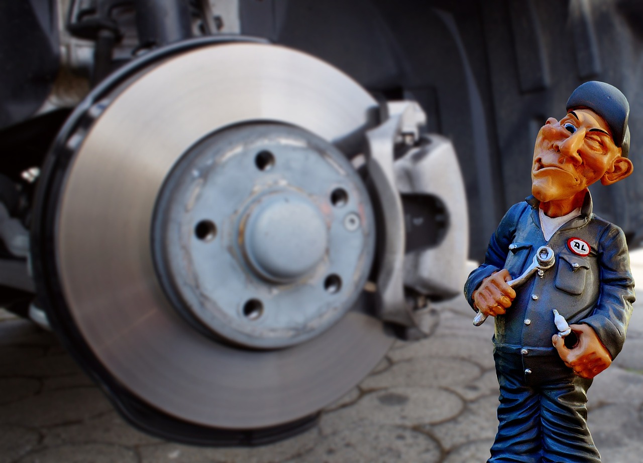 Quality brake disc repair and automotive maintenance close-up